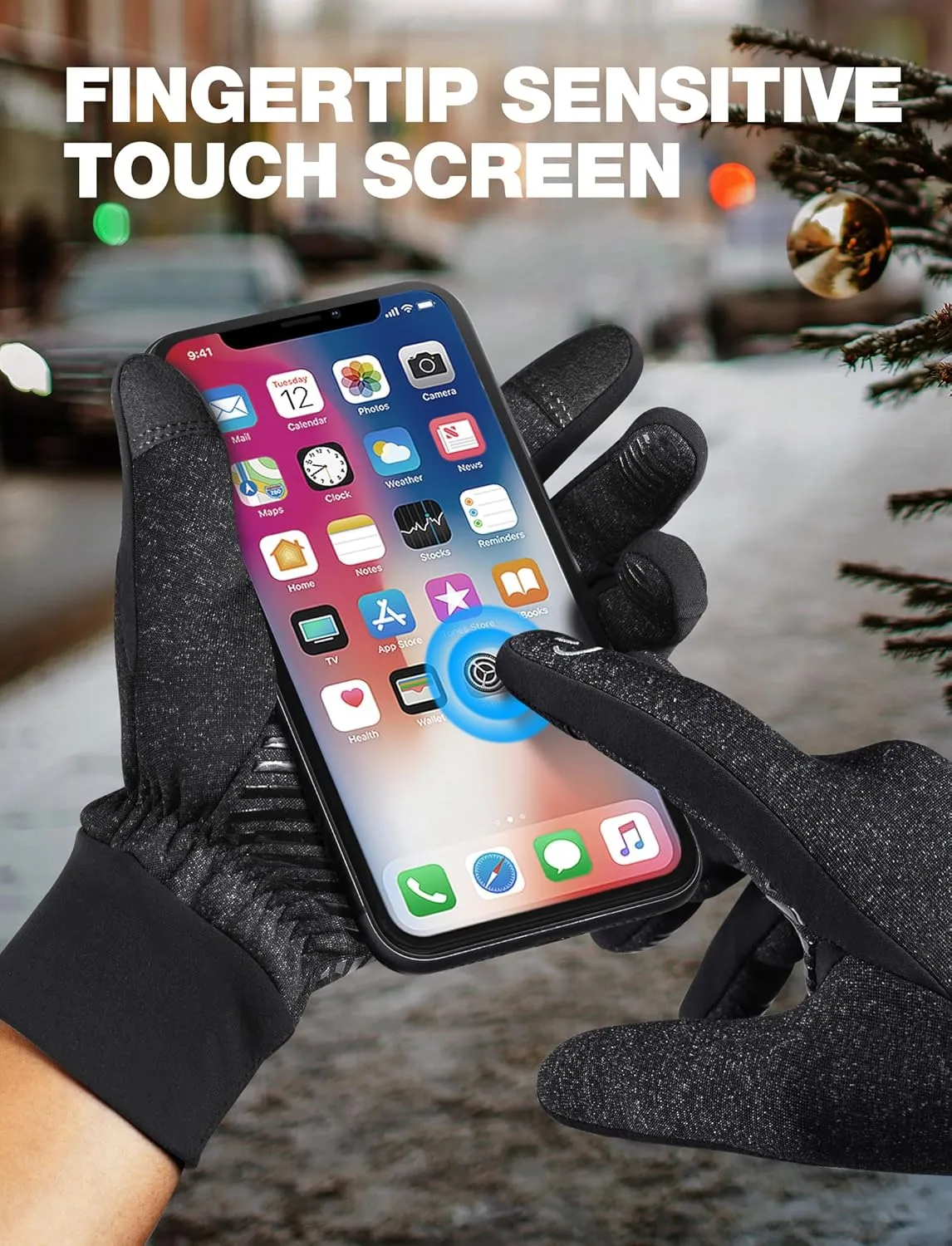 rivmount Lightweight Winter Running Gloves, Touch Screen & Anti-Slip Warm Thermal Glove Liners, Cool Weather Driving Cycling Hiking Biking Walking Sporting for Women Men
