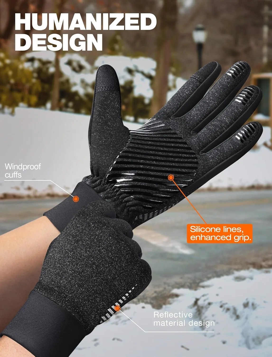 rivmount Lightweight Winter Running Gloves, Touch Screen & Anti-Slip Warm Thermal Glove Liners, Cool Weather Driving Cycling Hiking Biking Walking Sporting for Women Men