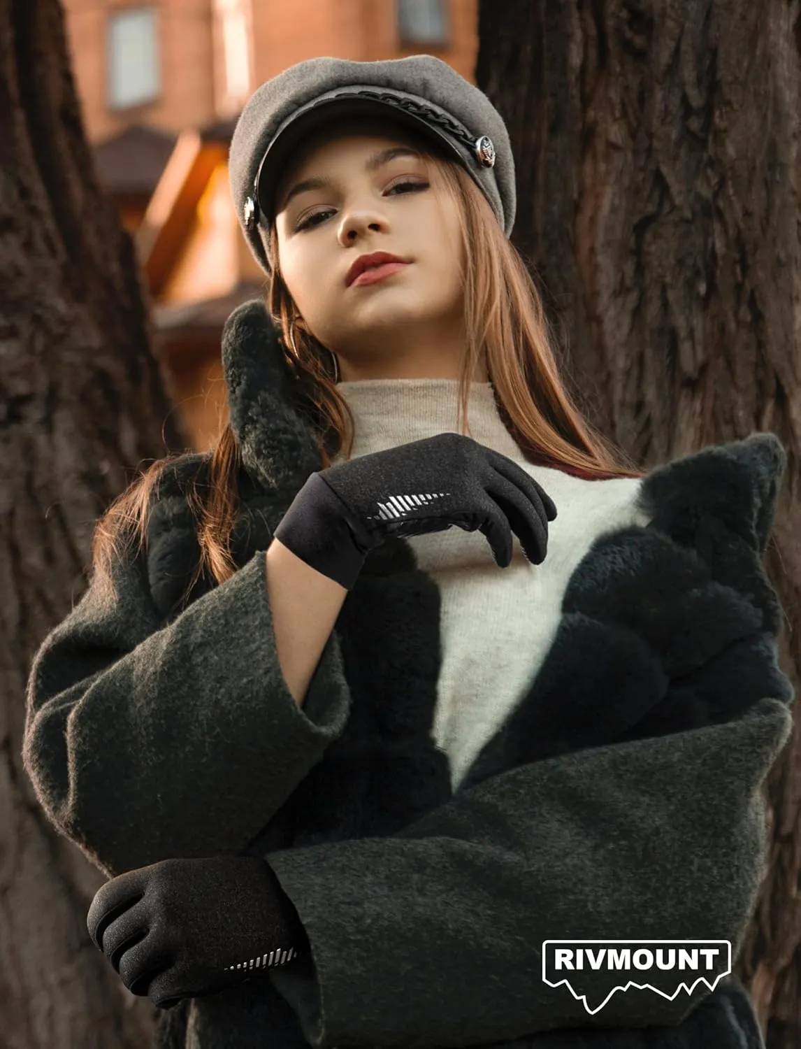 rivmount Lightweight Winter Running Gloves, Touch Screen & Anti-Slip Warm Thermal Glove Liners, Cool Weather Driving Cycling Hiking Biking Walking Sporting for Women Men
