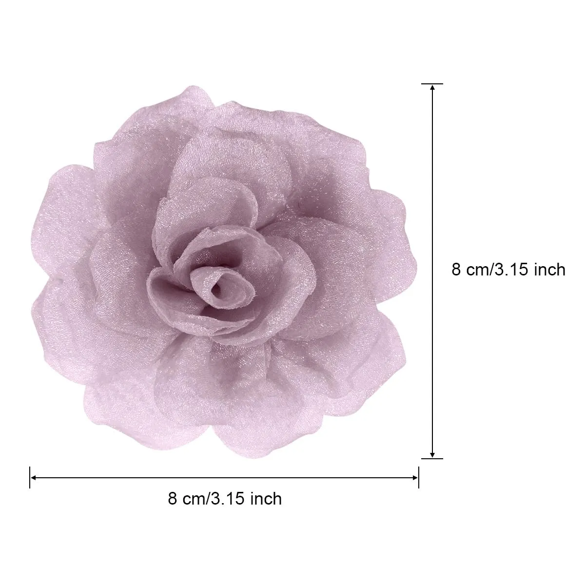 Rose Flower Brooches and Clips for Women | Lavender Hair Clips & Flower Pins | Hat & Lapel Pins, 3.1 Inches