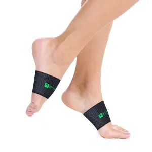 ROXOFIT Copper Arch Support for Plantar Fasciitis Pain Relief (Pair) - Elastic Compression Sleeves/Bands For High, Low Arches For Men, Women (Green logo, Small)