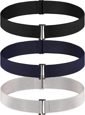SATINIOR 3 Pieces elastic belt for women Elastic Waist Belt Invisible No Show Belt Adjustable Stretch Free-Buckle Belt for Jeans Pants Dresses Skirts