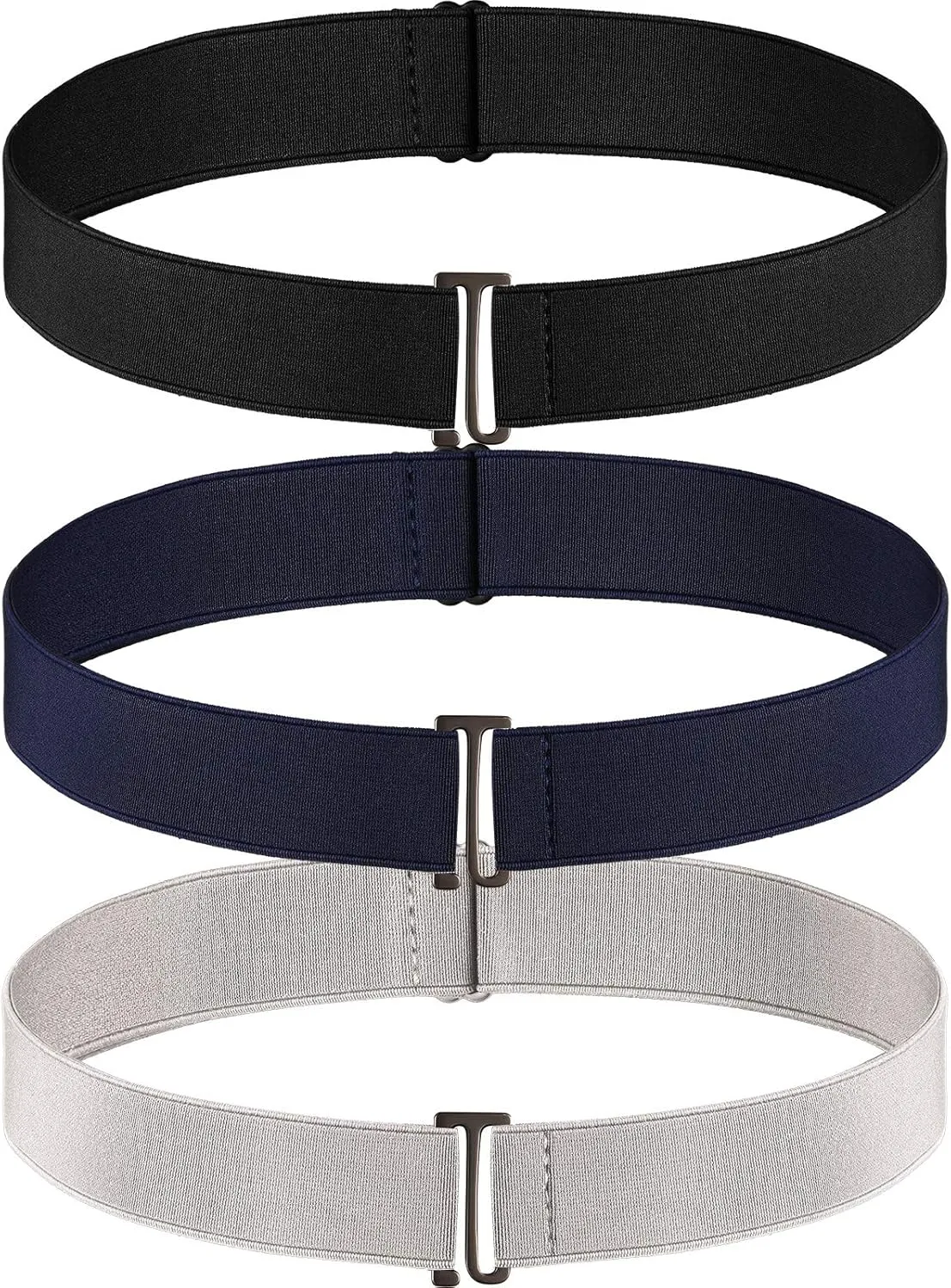 SATINIOR 3 Pieces elastic belt for women Elastic Waist Belt Invisible No Show Belt Adjustable Stretch Free-Buckle Belt for Jeans Pants Dresses Skirts