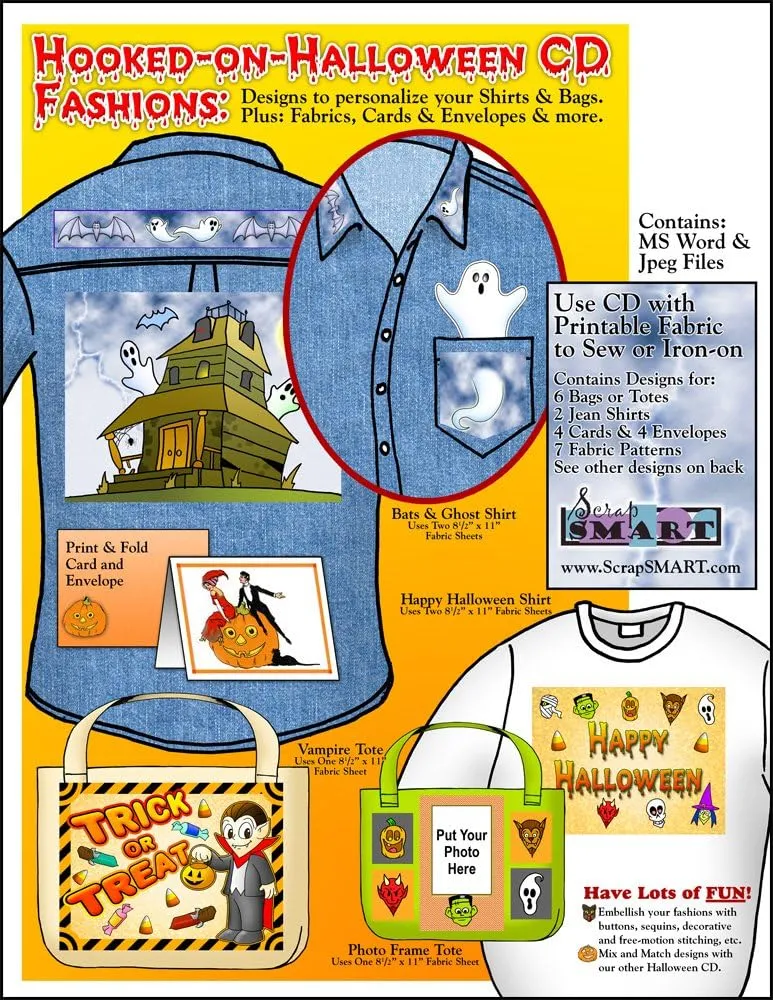 ScrapSMART - Hooked-on-Halloween Fashions - Software Collection - Jpeg & Microsoft Word files for Mac [Download]