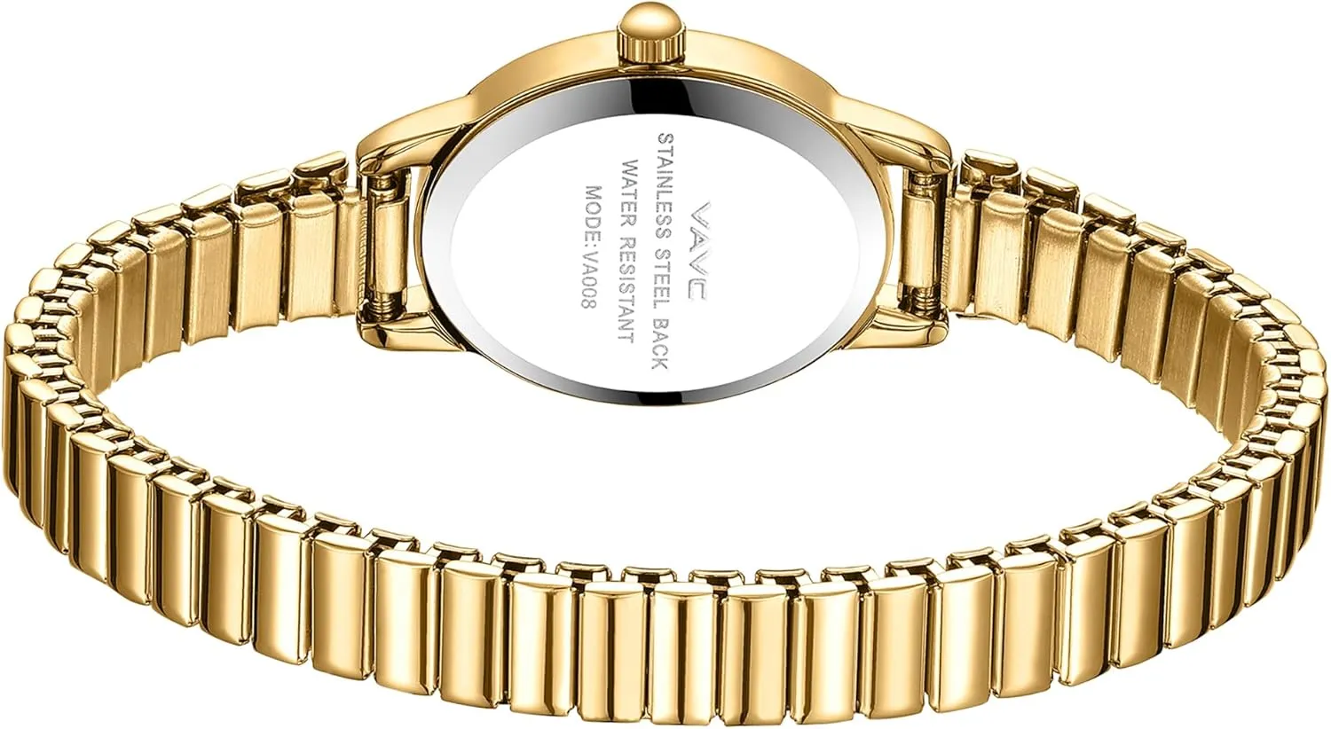 Small Gold Watches for Women,Analog Womens Watch with Stainless Steel Expansion Band,Oval Case Roman Dial,Water Resistant