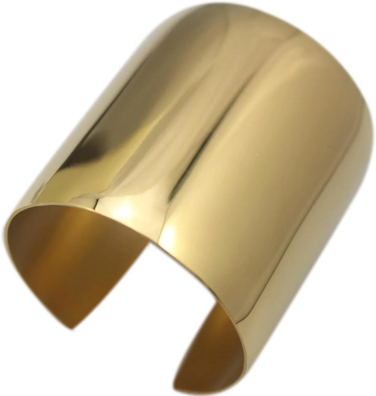 Stainless Steel Smooth Polished Open Cuff Bangle Bracelet for Women Lady Girls Gift