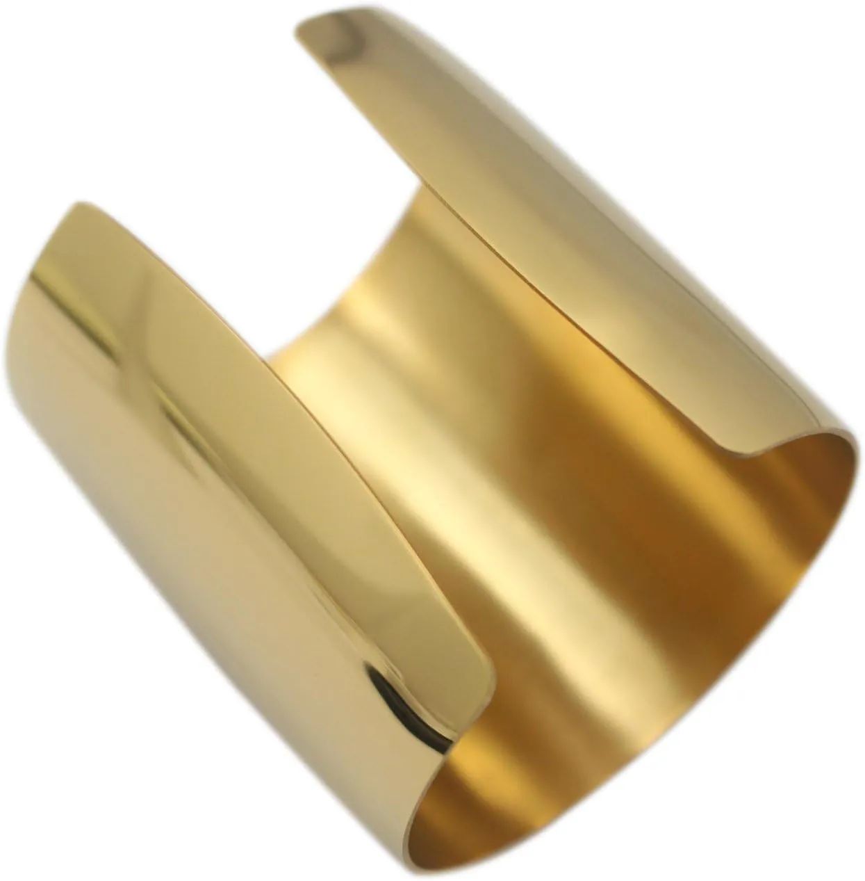 Stainless Steel Smooth Polished Open Cuff Bangle Bracelet for Women Lady Girls Gift