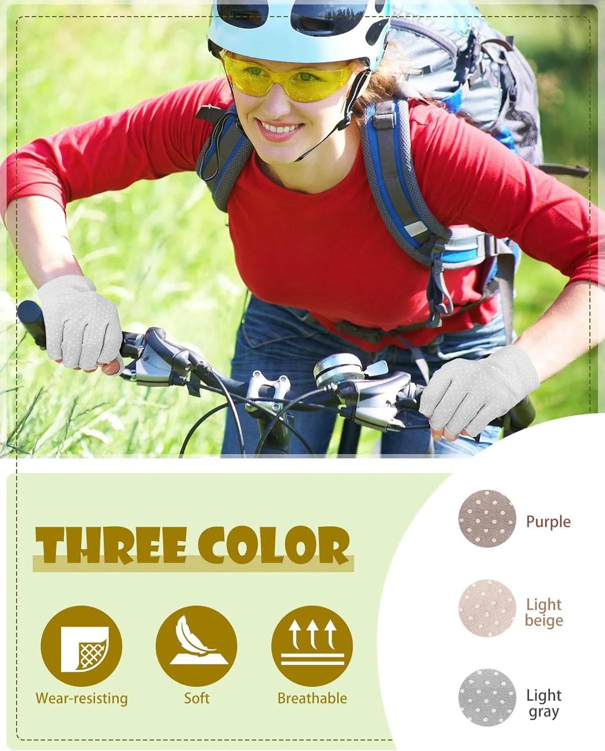 Sunblock Fingerless Gloves Non-slip UV Protection Driving Gloves Summer Outdoor Mittens for Women Girls