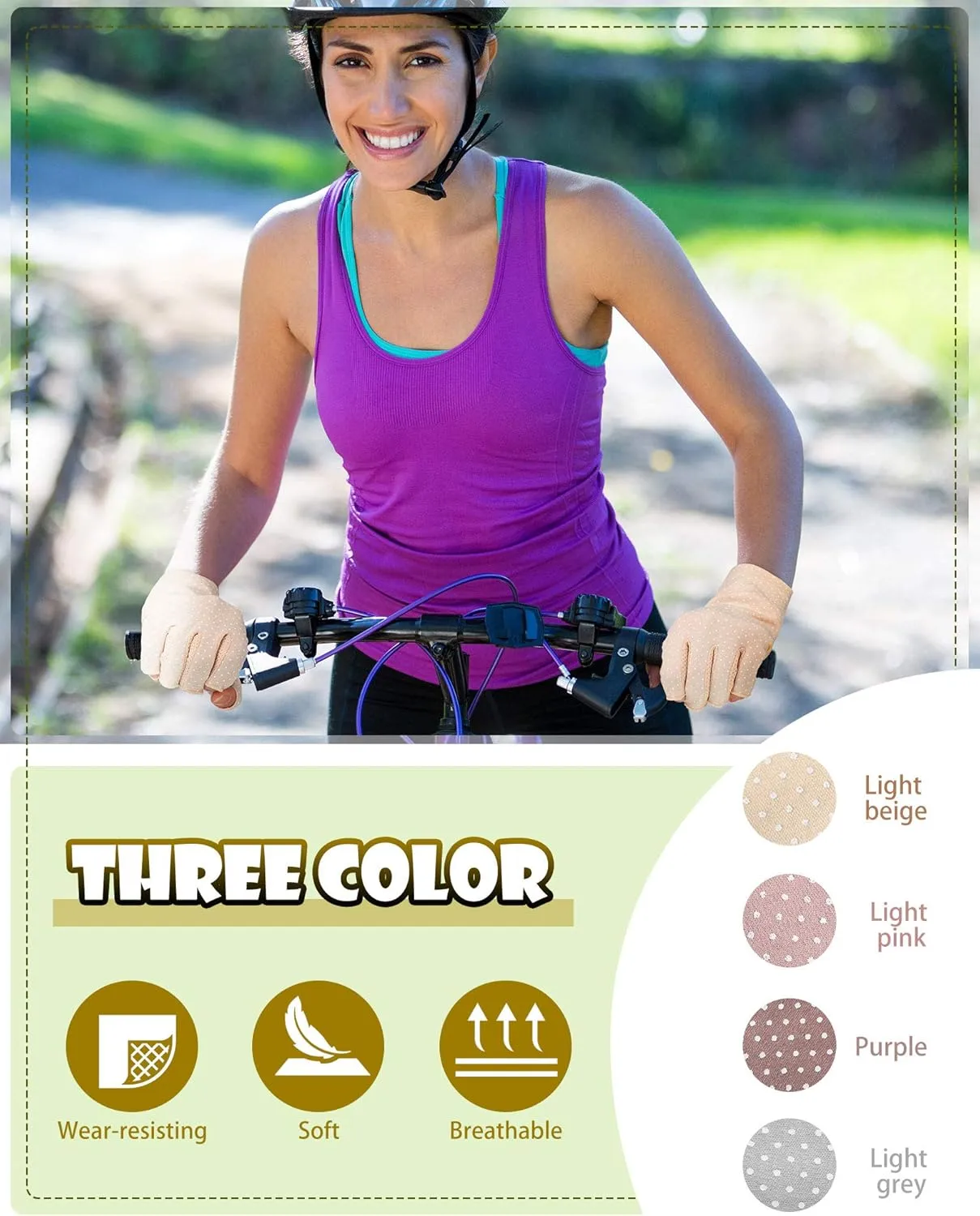 Sunblock Fingerless Gloves Non-slip UV Protection Driving Gloves Summer Outdoor Mittens for Women Girls