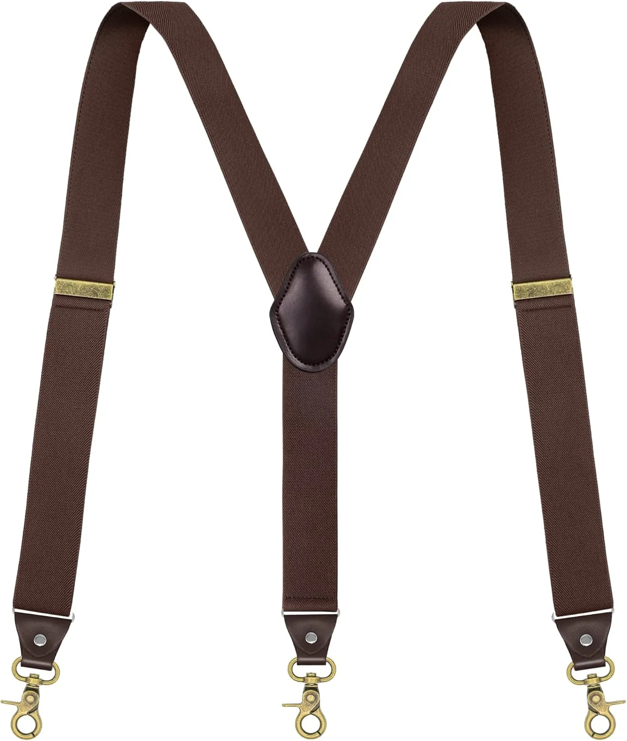 Suspenders for Men, Adjustable Suspenders Gold Clip with Elastic Straps Y-Back Construction Heavy Duty for Work