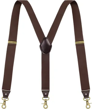 Suspenders for Men, Adjustable Suspenders Gold Clip with Elastic Straps Y-Back Construction Heavy Duty for Work