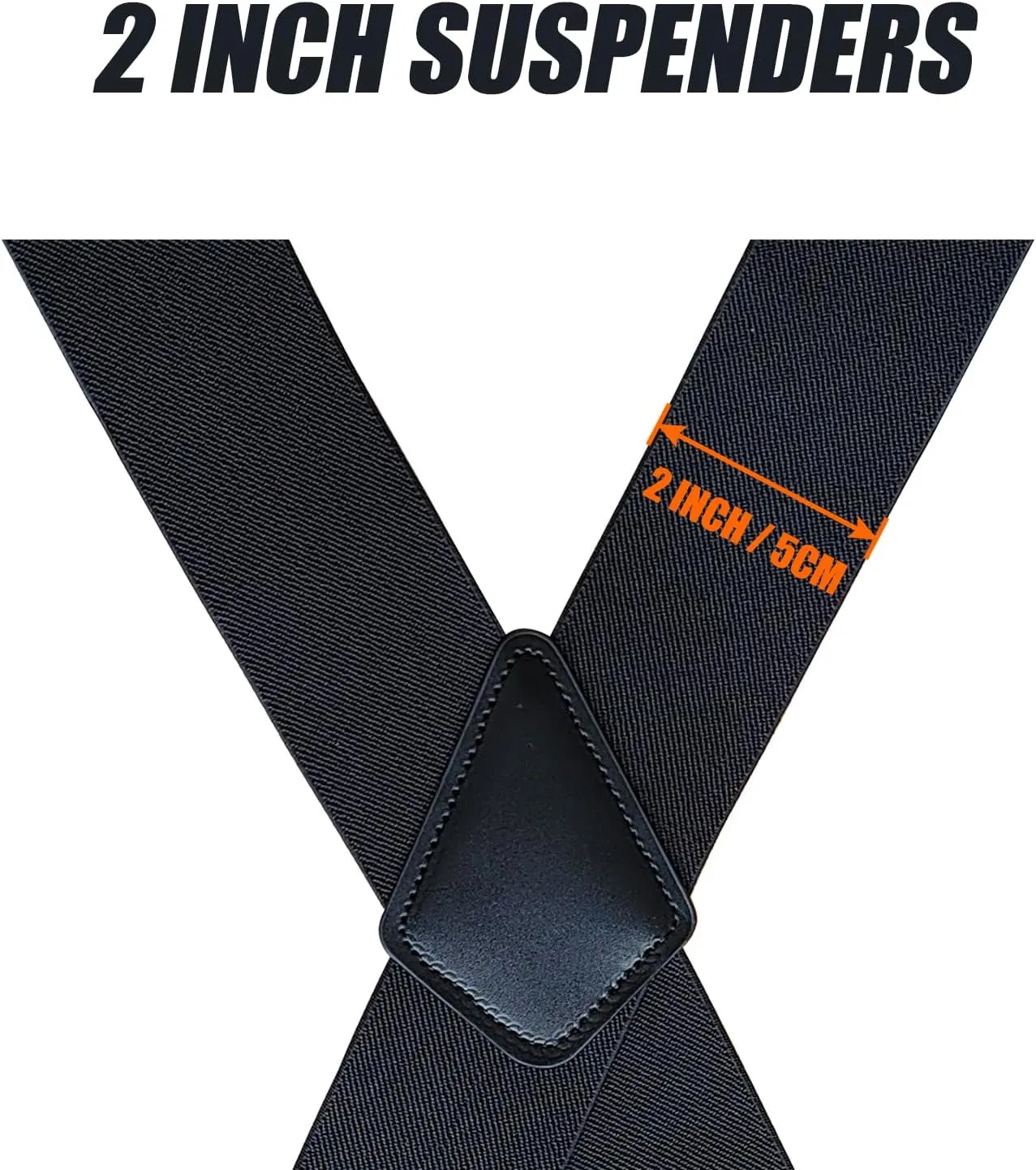 Suspenders for Men Heavy Duty,2 inch Elastic Adjustable Mens Suspenders with Clips for Seniors Friends Husband