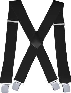 Suspenders for Men Heavy Duty,2 inch Elastic Adjustable Mens Suspenders with Clips for Seniors Friends Husband