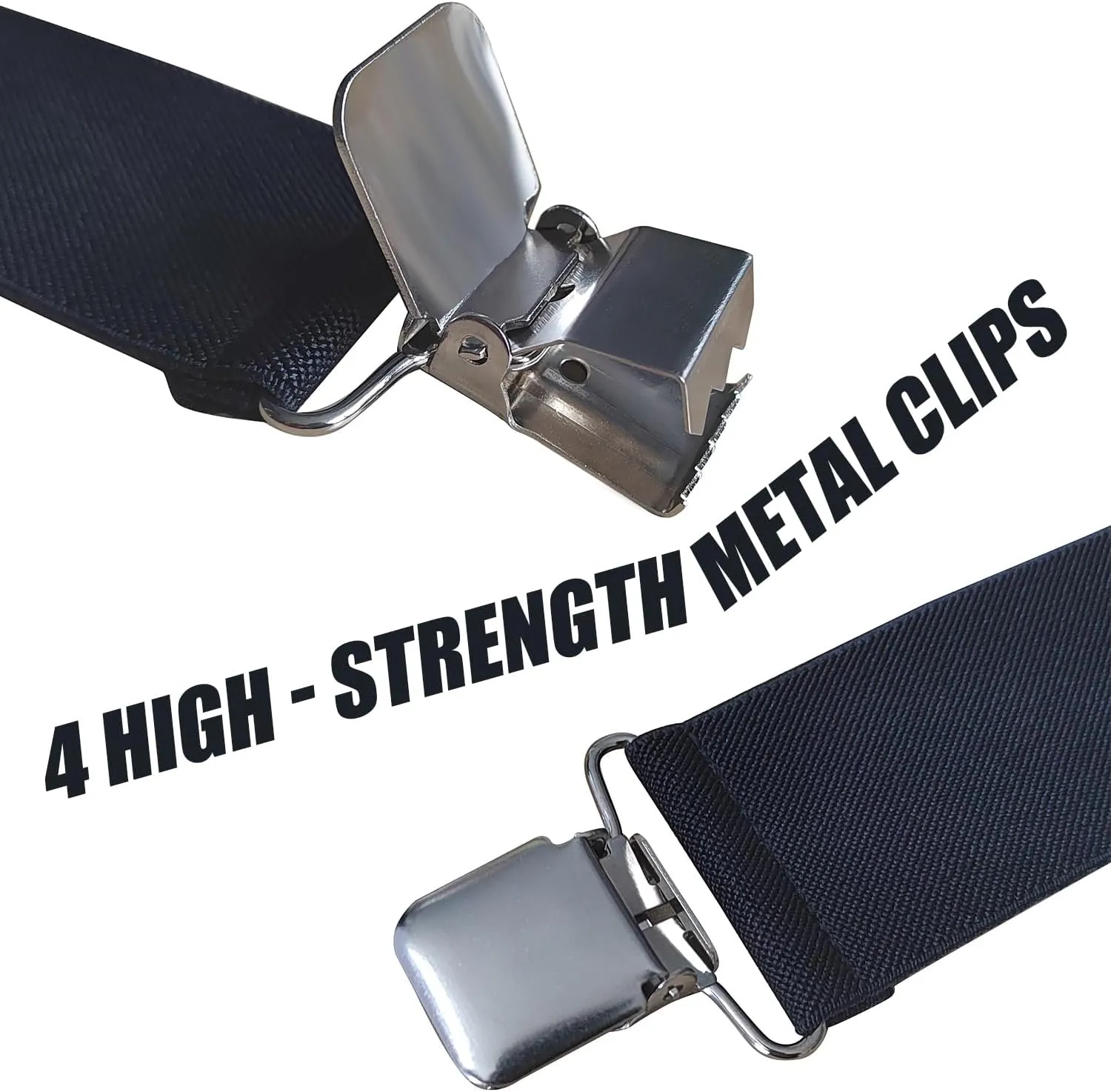 Suspenders for Men Heavy Duty,2 inch Elastic Adjustable Mens Suspenders with Clips for Seniors Friends Husband