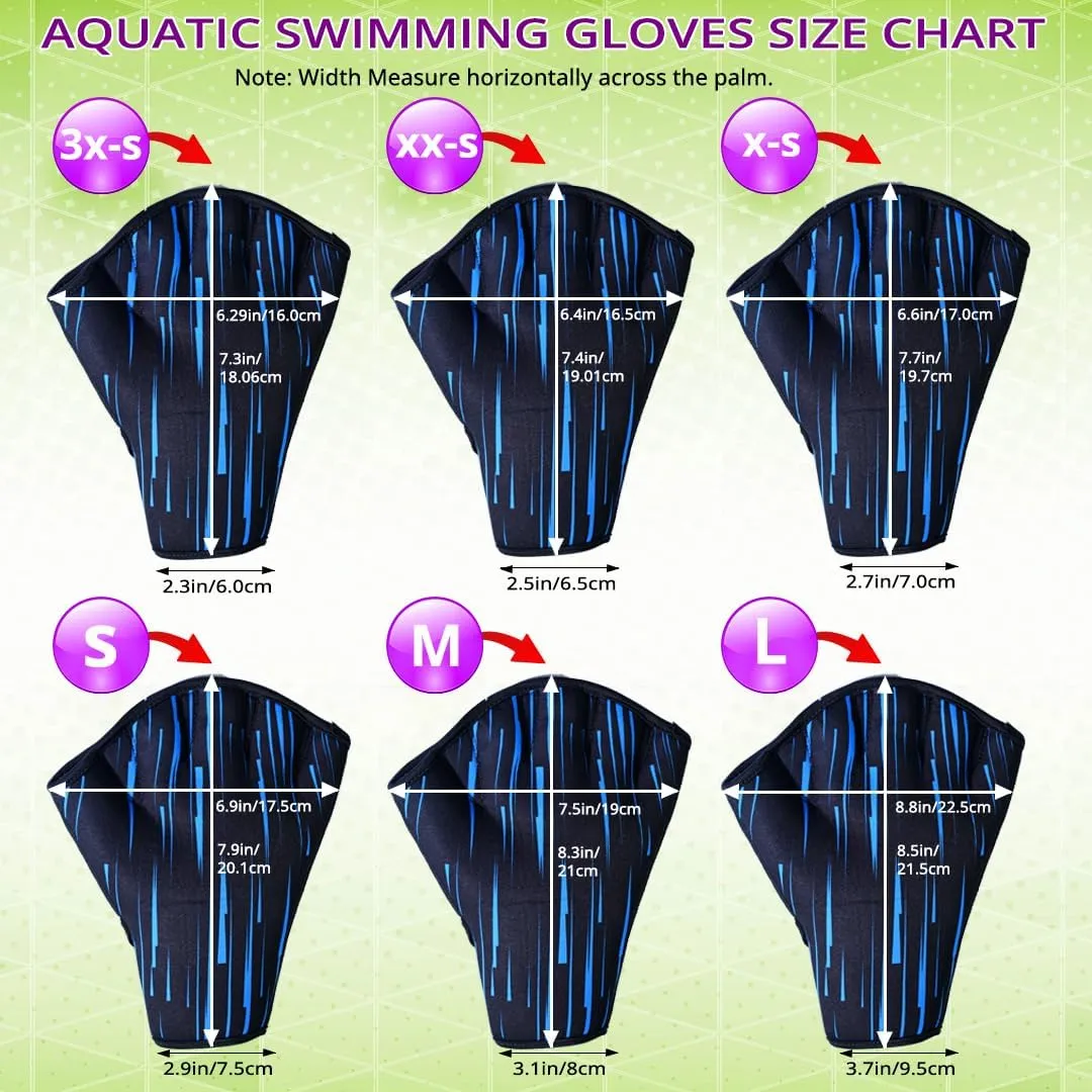 Swimming Gloves Aquatic Swim Training Glove Neoprene Webbed Fitness and Water Aerobics Resistance Gloves for Men Women Children