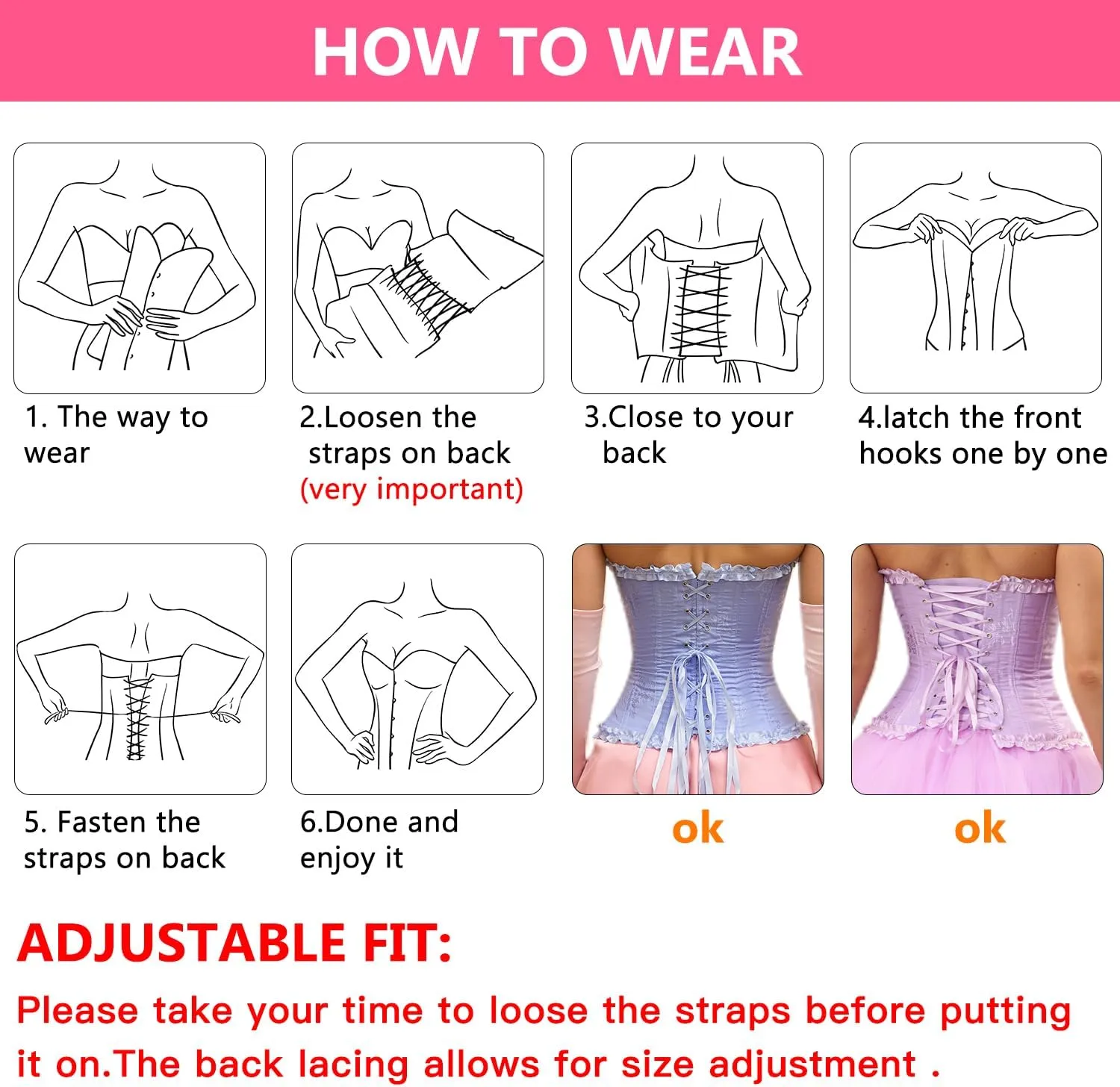 SZIVYSHI Corset Tops for Women, Bustier Shapewear Lingerie, Lace Waist Push Up Bodysuit