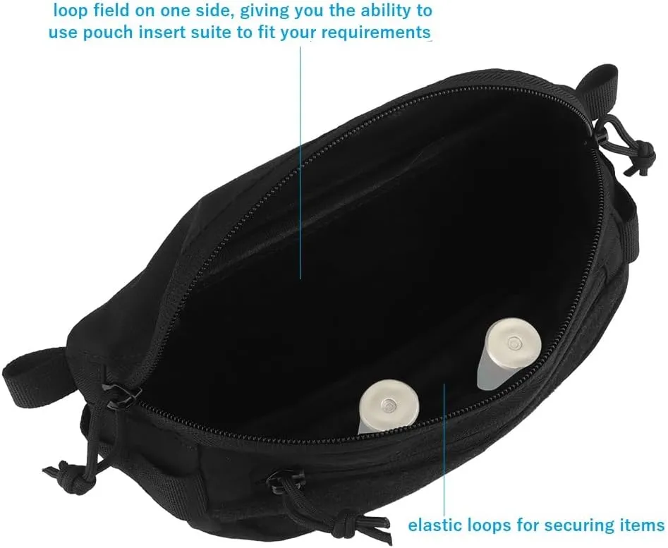 Tactical Drop Dangler Pouch with Hoop and Loop Sub Abdominal Carrying Kit Bag Utility Tool Pouch Waistpack for Chest Rig Vest