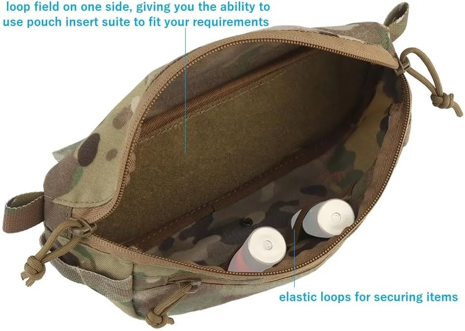 Tactical Drop Dangler Pouch with Hoop and Loop Sub Abdominal Carrying Kit Bag Utility Tool Pouch Waistpack for Chest Rig Vest