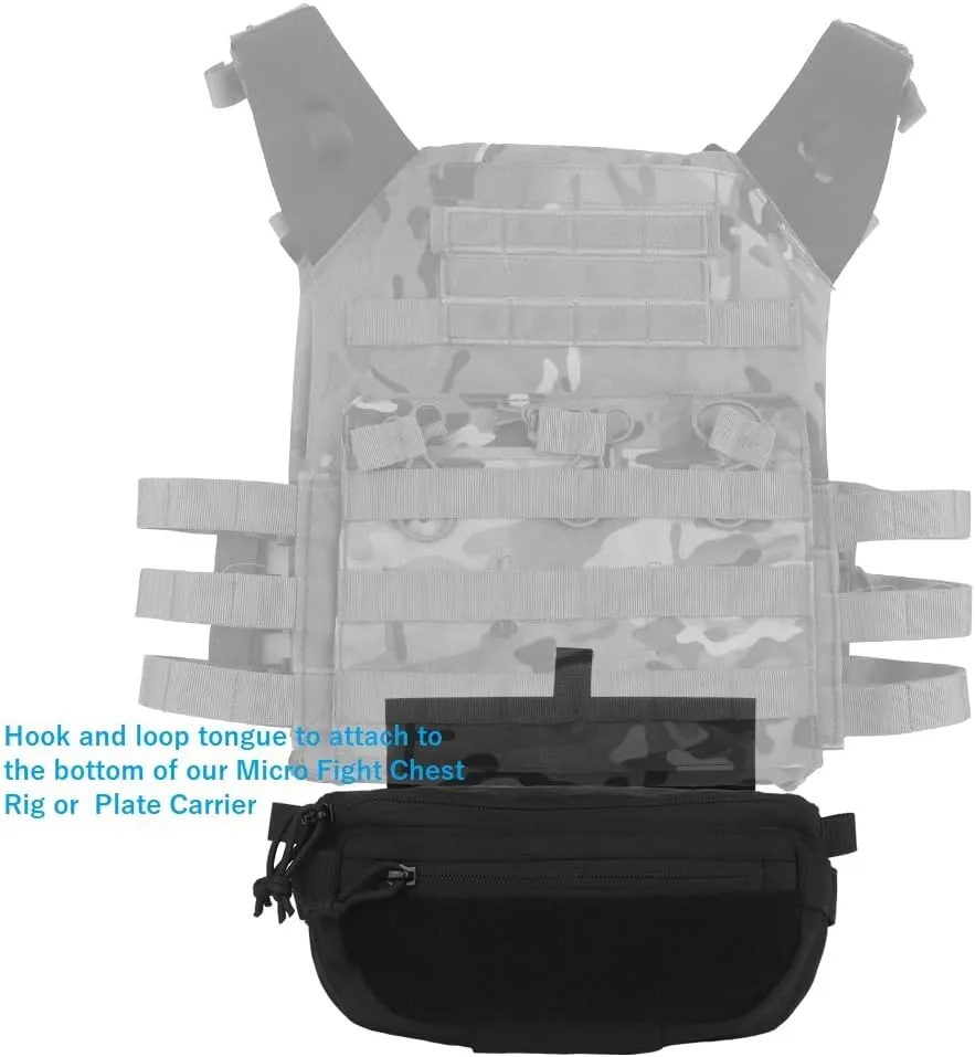 Tactical Drop Dangler Pouch with Hoop and Loop Sub Abdominal Carrying Kit Bag Utility Tool Pouch Waistpack for Chest Rig Vest