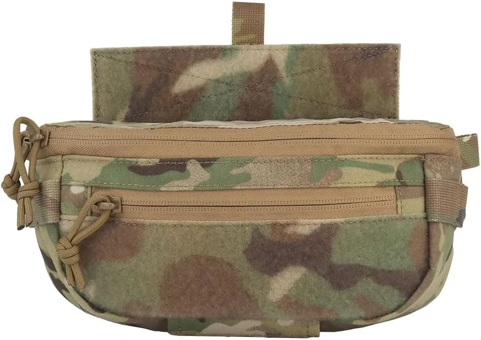 Tactical Drop Dangler Pouch with Hoop and Loop Sub Abdominal Carrying Kit Bag Utility Tool Pouch Waistpack for Chest Rig Vest