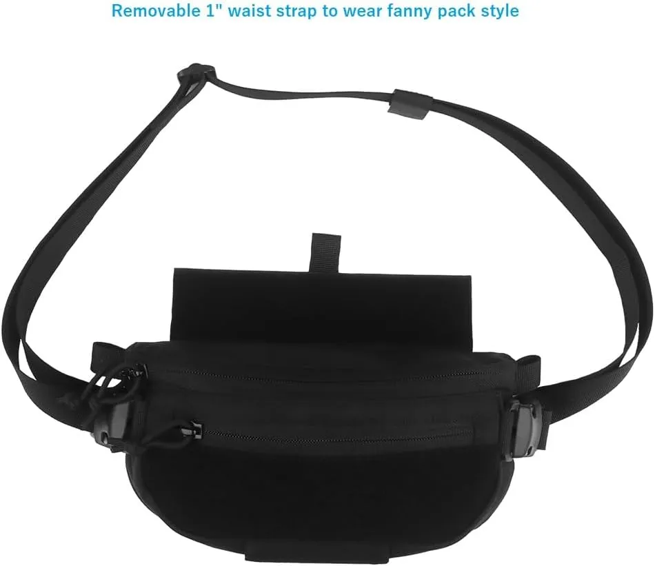Tactical Drop Dangler Pouch with Hoop and Loop Sub Abdominal Carrying Kit Bag Utility Tool Pouch Waistpack for Chest Rig Vest