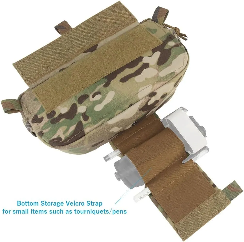 Tactical Drop Dangler Pouch with Hoop and Loop Sub Abdominal Carrying Kit Bag Utility Tool Pouch Waistpack for Chest Rig Vest