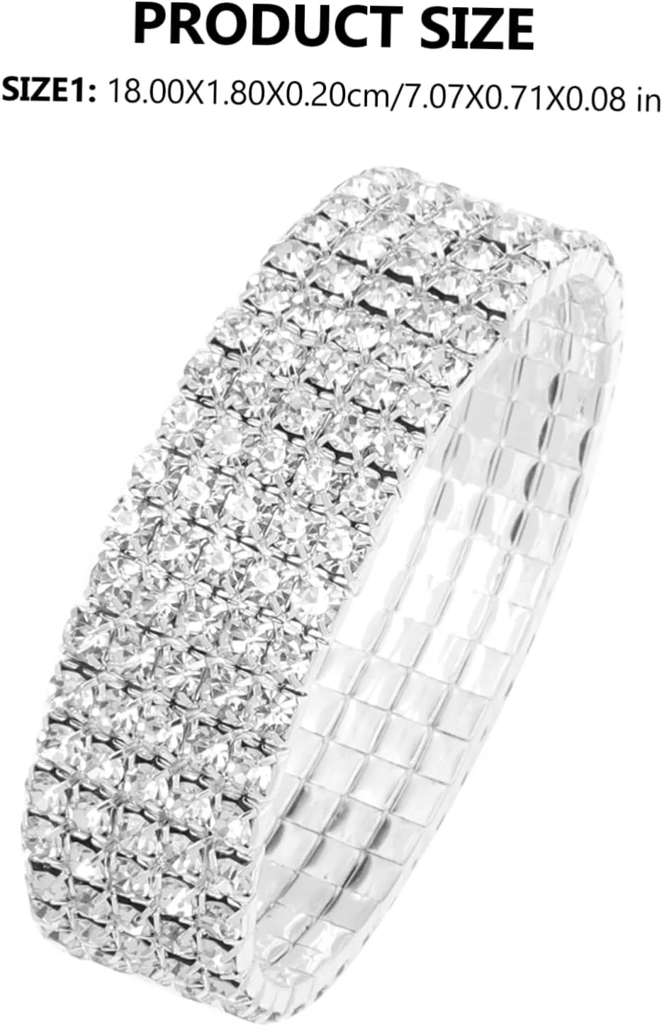TENDYCOCO Stretch Diamond Bracelet Crystals Bracelet Rhinestone Stretch Bracelet Wedding Tennis Bracelet