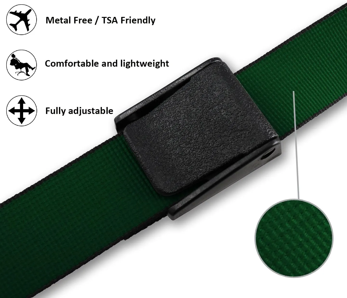 Thomas Bates Titan Big and Tall Web Belt 64 Inch Mens Metal Free Heavy Duty