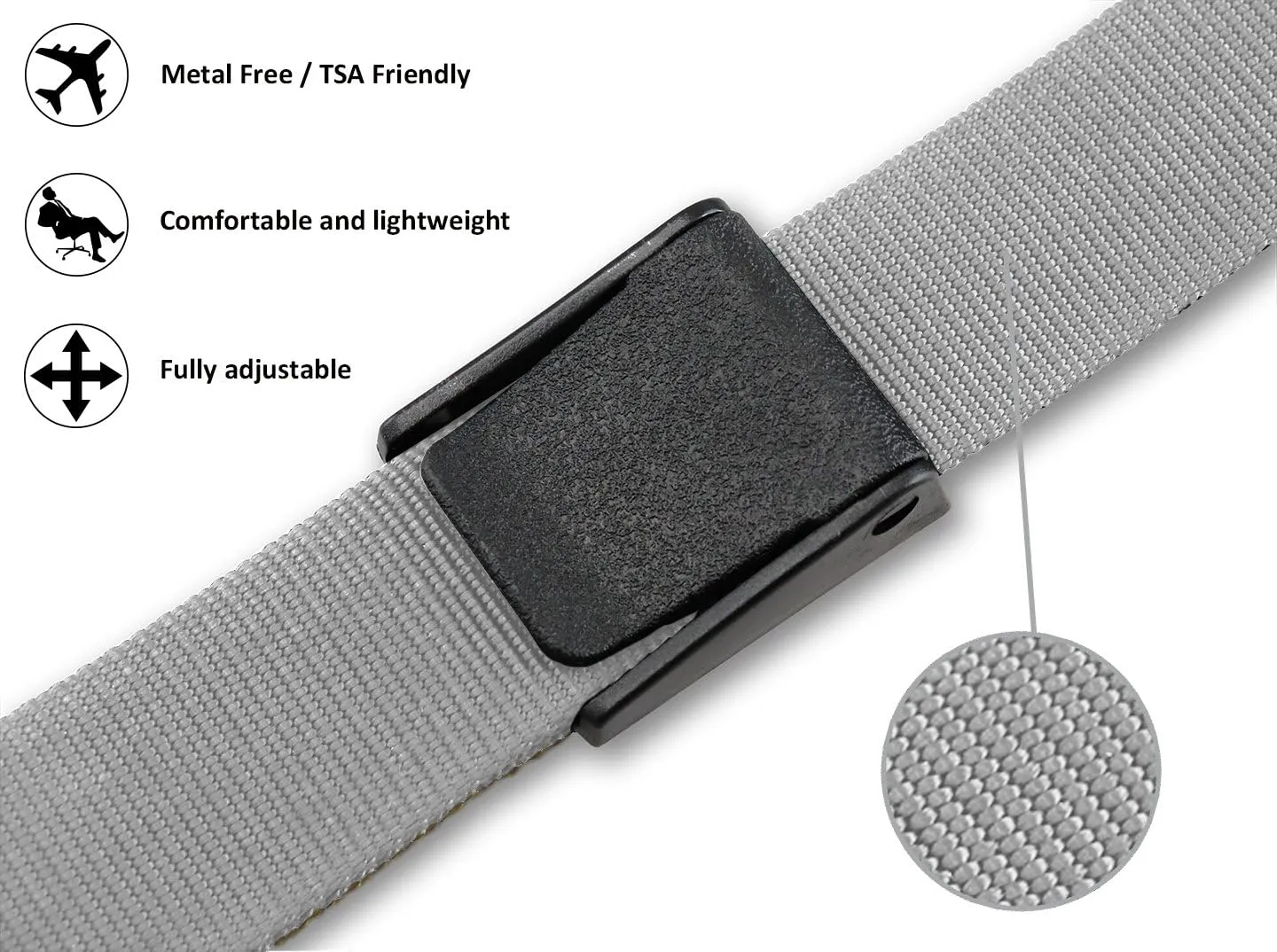 Thomas Bates Titan Big and Tall Web Belt 64 Inch Mens Metal Free Heavy Duty