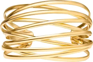Twisted Cuff Bangle Bracelet for Women Trendy Multi-layer Wire Warp Bangle Bracelet Adjustable Wide Open Chunky Cuff Bracelet, Gold & Rose Gold & Silver