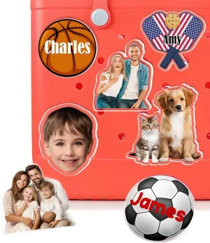 ubjva Custom Bag Charms for Beach Bag Personalized Accessories Insert Decorative Acrylic Charm with Photo Text for Handbag Beach Tote