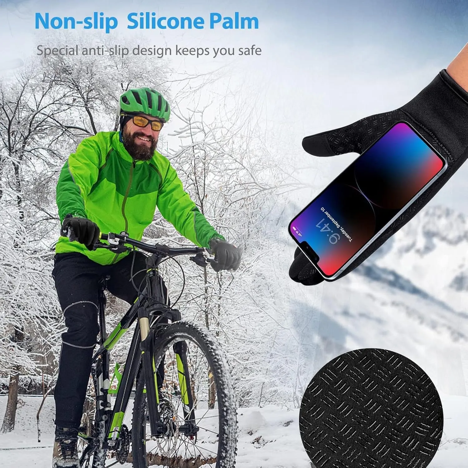 USB Heating Gloves - Hand Warmers | Rechargeable Touchscreen Heated Mittens | Waterproof Coating Warm Heating Gloves for Riding Running Skiing Driving