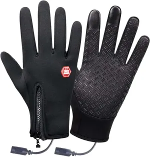 USB Heating Gloves - Hand Warmers | Rechargeable Touchscreen Heated Mittens | Waterproof Coating Warm Heating Gloves for Riding Running Skiing Driving