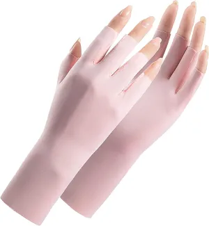 Utaly Women Sunblock Fingerless Gloves Non-Slip UV Protection Driving Riding Summer Outdoor Gloves for Women Girls