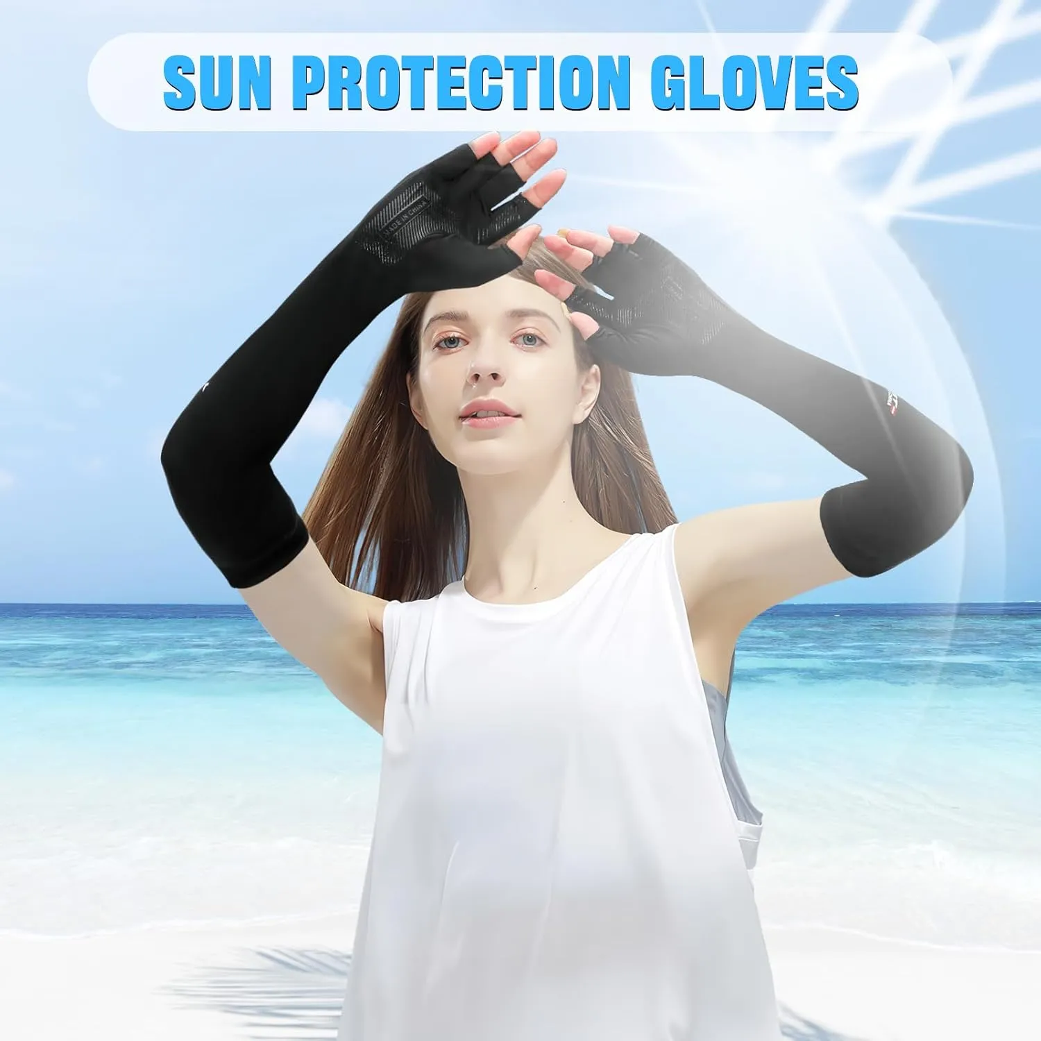 UV Protection Gloves - Non Slip Sunblock Gloves for Summer Outdoor Fishing & Driving