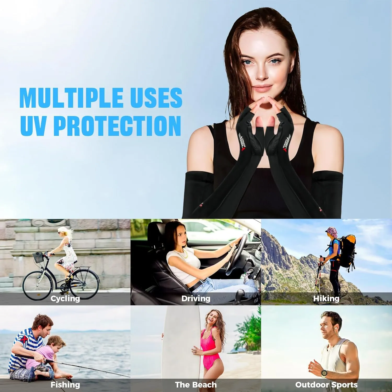 UV Protection Gloves - Non Slip Sunblock Gloves for Summer Outdoor Fishing & Driving