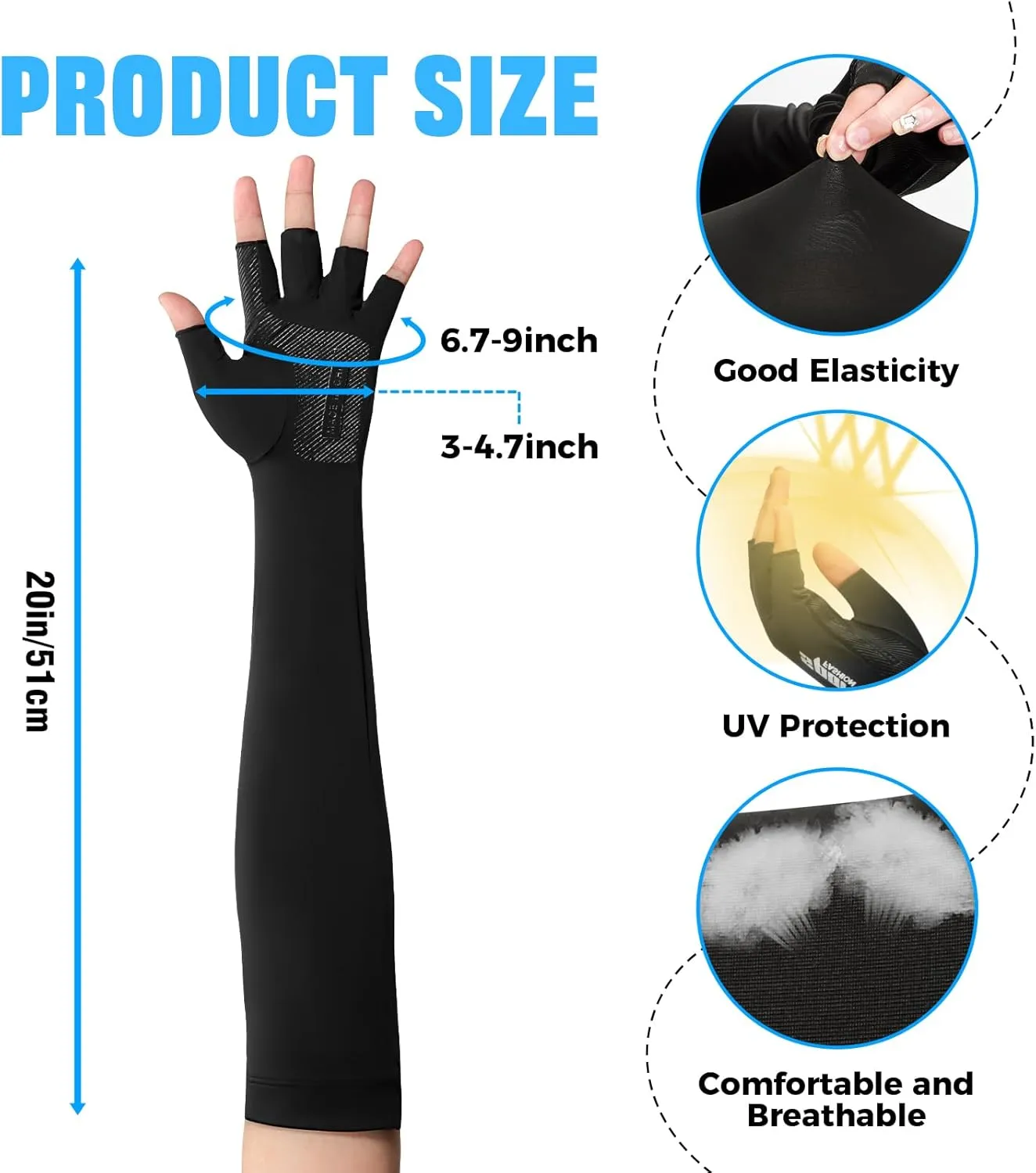 UV Protection Gloves - Non Slip Sunblock Gloves for Summer Outdoor Fishing & Driving