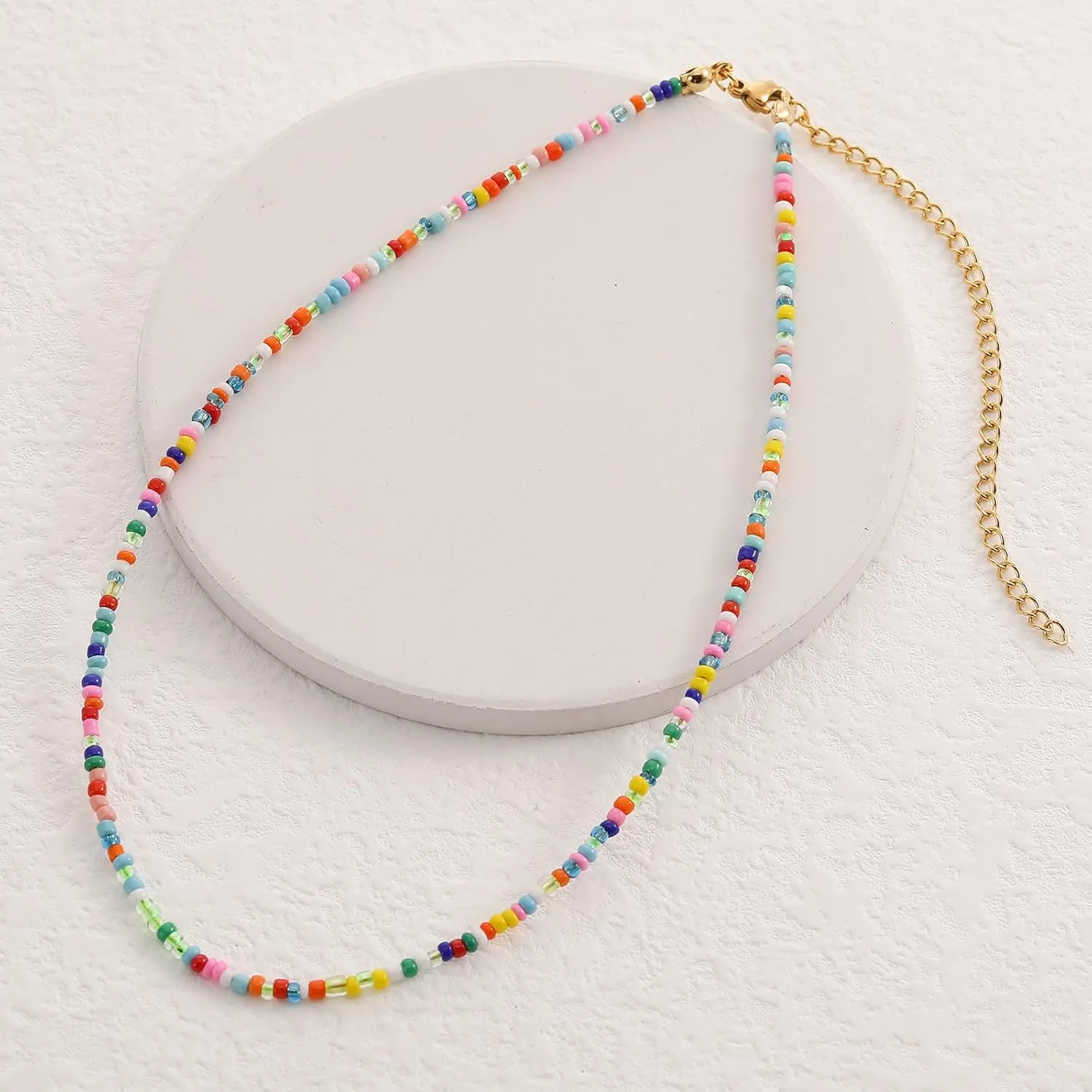 Wellike Colorful Beaded Necklace for Women Freshwater Beaded Pearl Choker Necklace Evil Eye Pearl Necklaces for Teen Girls Stainless Steel 18K Gold Plated Necklace Y2K Trendy Pearl Necklace Women