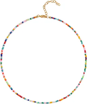 Wellike Colorful Beaded Necklace for Women Freshwater Beaded Pearl Choker Necklace Evil Eye Pearl Necklaces for Teen Girls Stainless Steel 18K Gold Plated Necklace Y2K Trendy Pearl Necklace Women