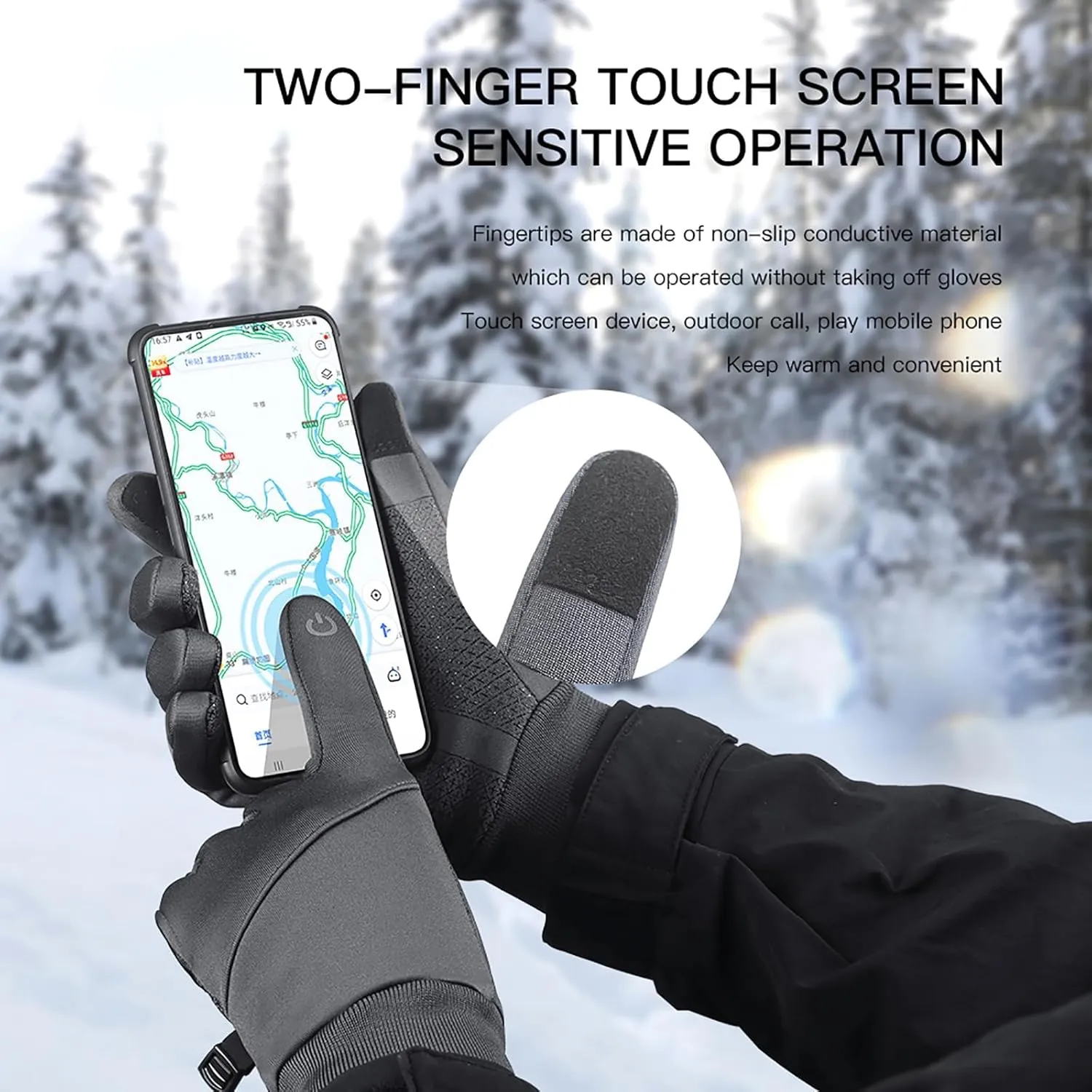 Winter Gloves Thermal Gloves Men Women - Waterproof & Windproof Touch Screen Warm for Cold Weather Cycling, Biking, Driving, Hiking, Running