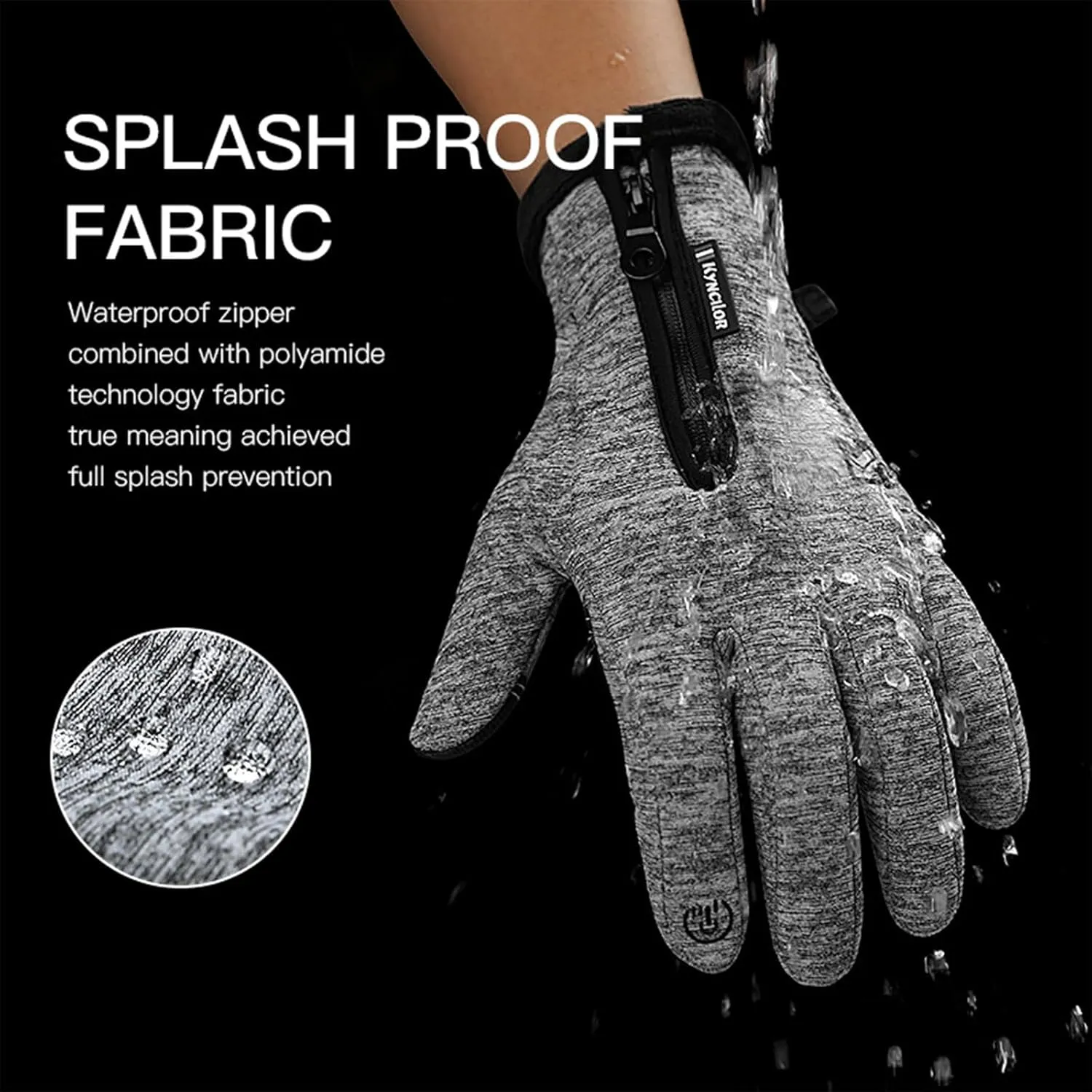 Winter Warm Gloves Men Women Touch Screen Waterproof Windproof Non-Slip Grips Glove, for Cycling Driving Running Hiking
