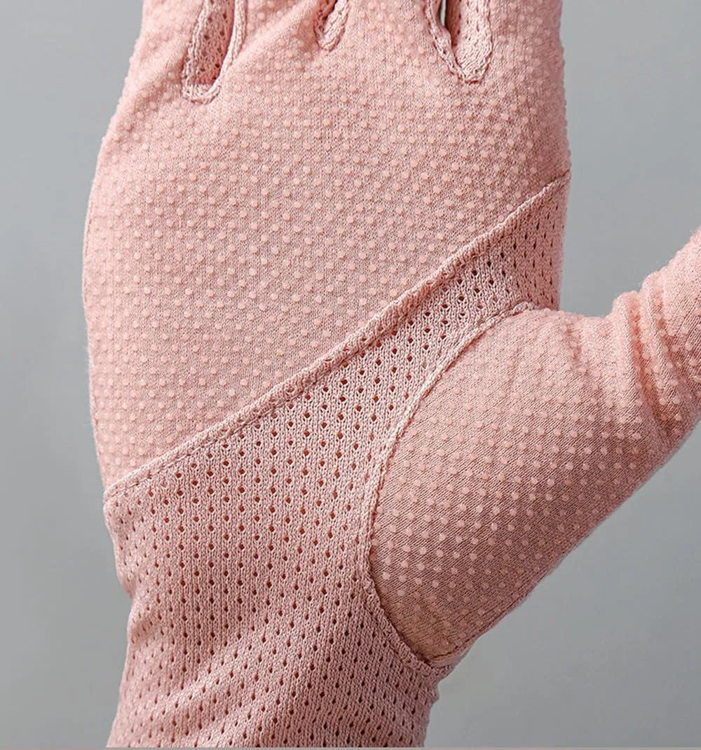 Women Driving Gloves Sun UV Protection Summer Outdoor Hiking UPF 50  Gloves Touchscreen Half-finger Gloves