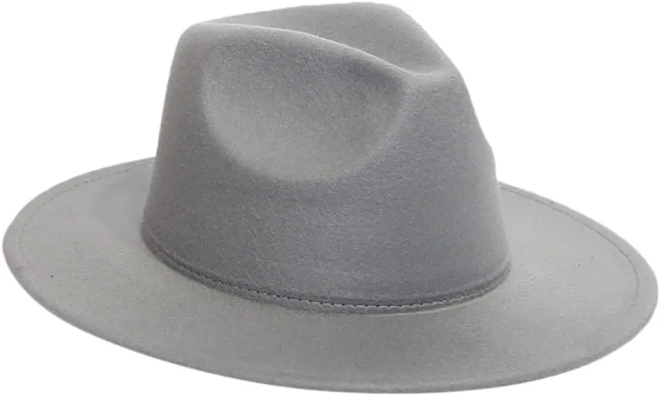 Women Lady Retro Classic Wide Brim Floppy Panama Hat Belt Buckle Summer UPF50  Wool Fedora Hat for Women