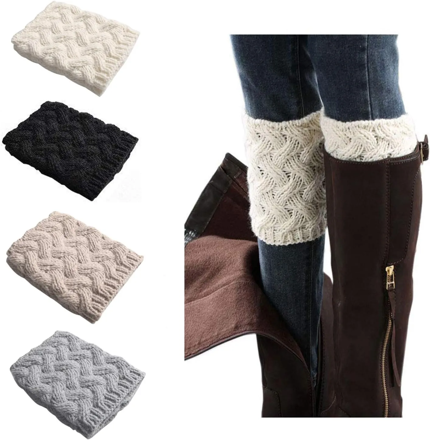 Women Winter Warm Crochet Knitted Boot Cuff Sock Short Leg Warmers