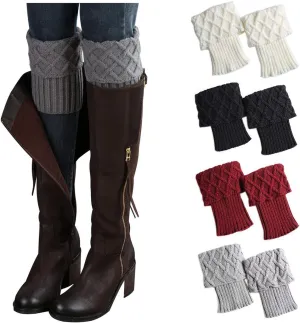 Women Winter Warm Crochet Knitted Boot Cuff Sock Short Leg Warmers