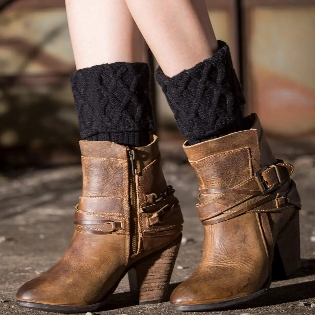 Women Winter Warm Crochet Knitted Boot Cuff Sock Short Leg Warmers