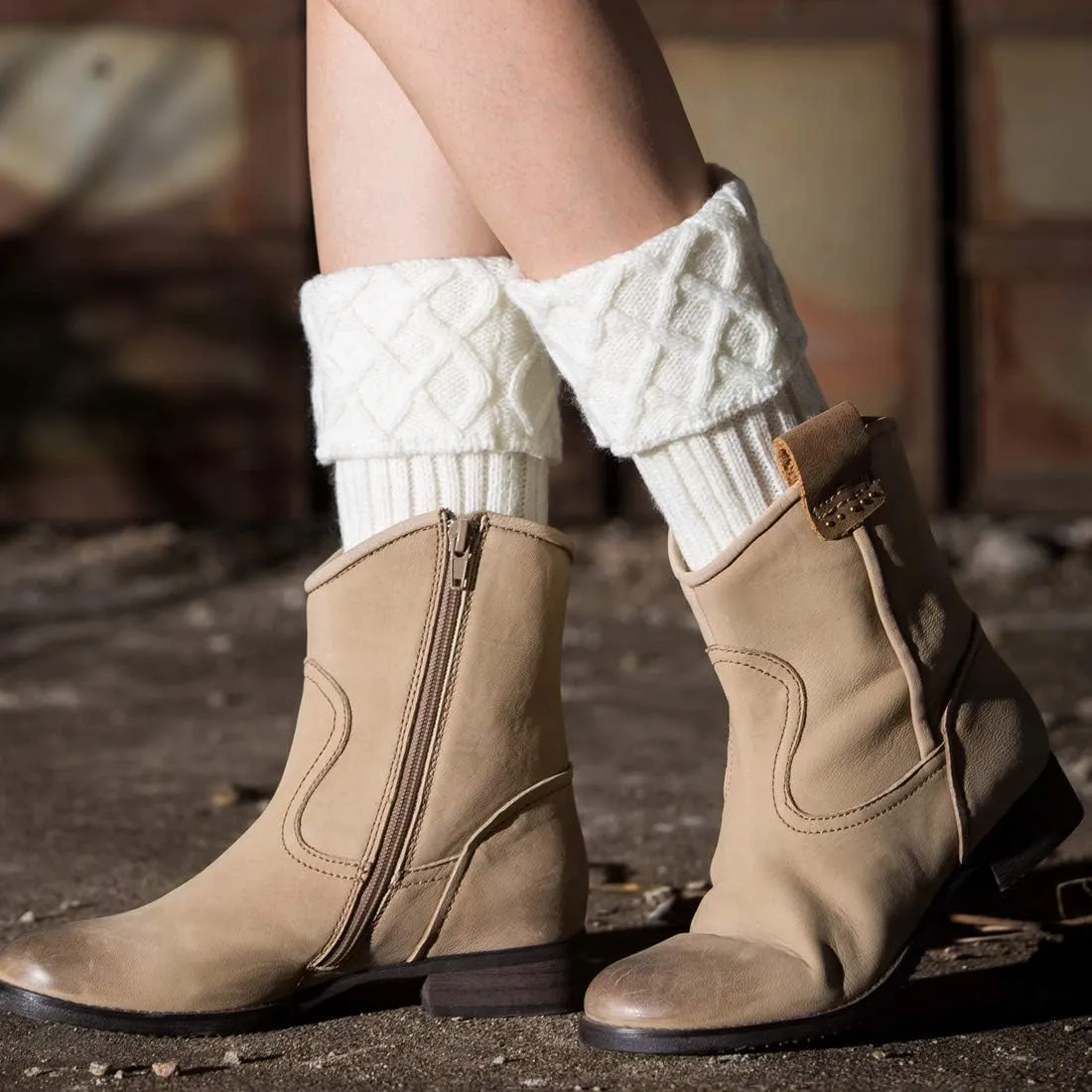 Women Winter Warm Crochet Knitted Boot Cuff Sock Short Leg Warmers