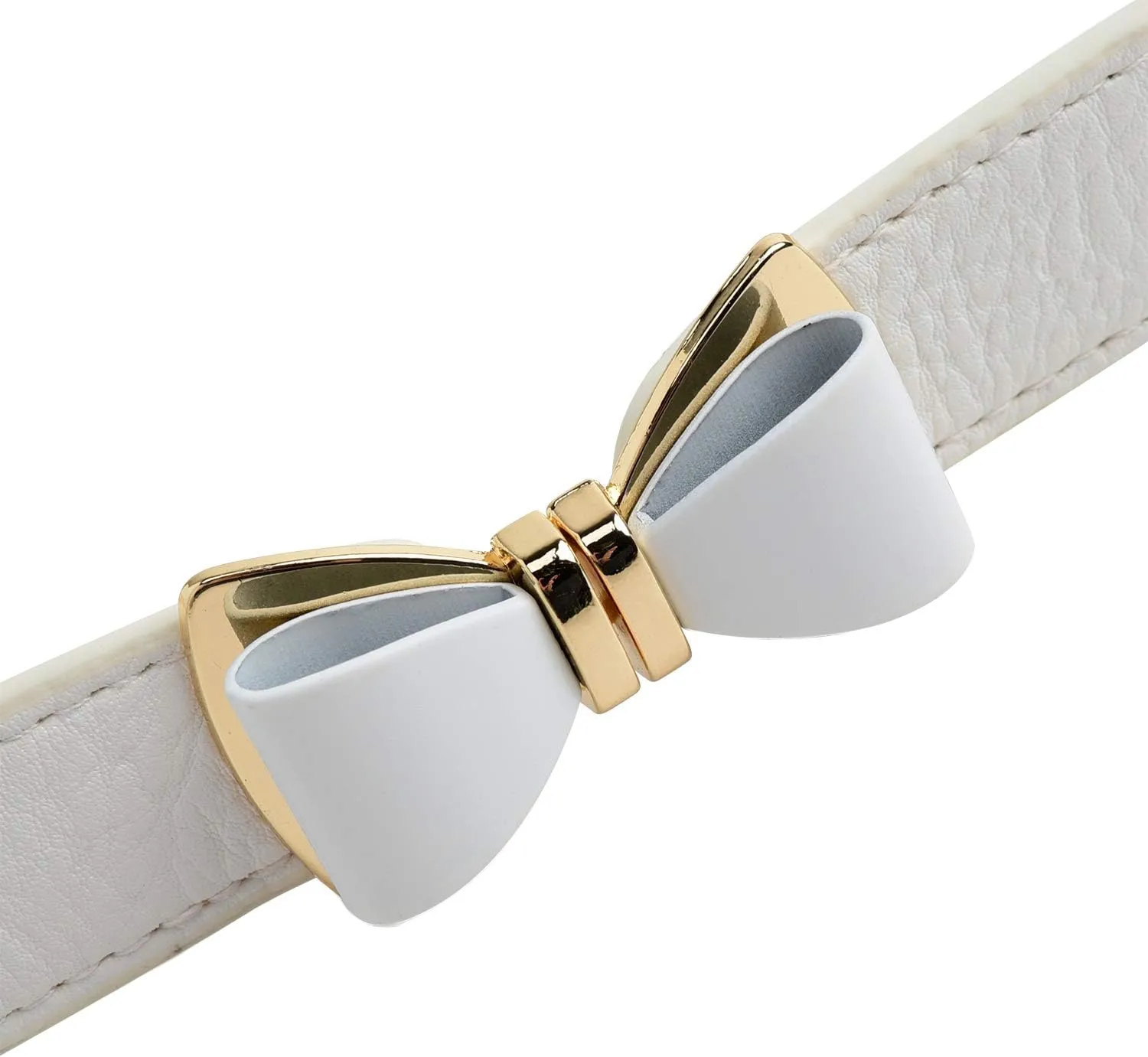 Womens 1" Width Bow Skinny Elastic Waist Belt Stretchy Belt Thin Belt