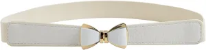 Womens 1" Width Bow Skinny Elastic Waist Belt Stretchy Belt Thin Belt