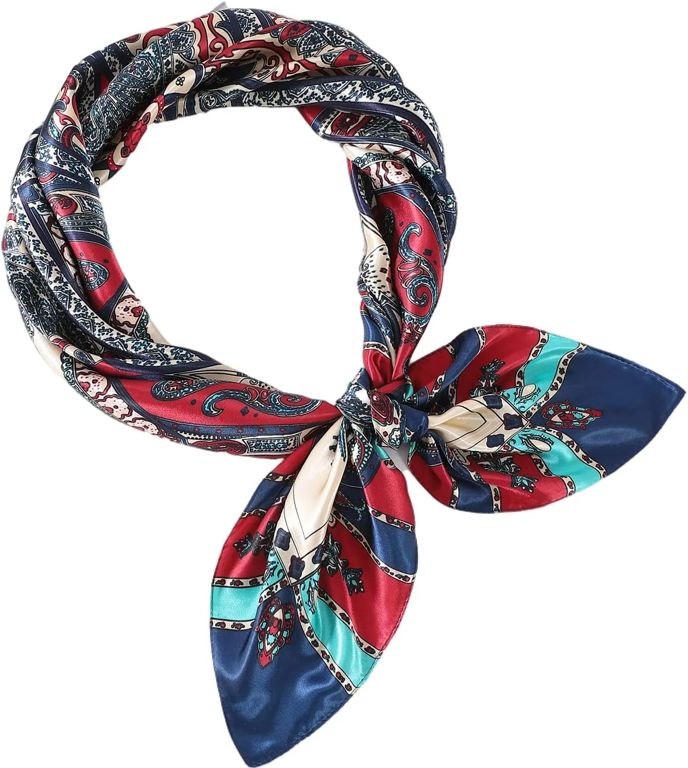 Women's 35" Satin Square Silk Like Hair Scarves and Wraps-Square Silk Head Scarf for wrapping hair